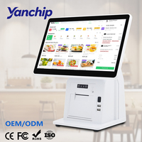 Sistema POS de Doble Pantalla de 15.6 Pulgadas, Caja Registradora con Sistema Operativo Windows/Android, CPU Intel I5, Bluetooth/Wi-Fi, Impresora de 58/80 mm para Comercio Minorista