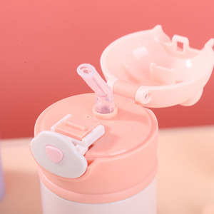 Termo de paja de acero inoxidable 304 para niños, taza de rebote creativa de viento INS para mujer, taza de regalo encantadora, venta al por mayor CUP1788 - Product Image 2