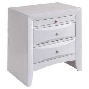 White Nightstand With 2 <b>Drawers</b> Modern <b>Storage</b> <b>Drawer</b> Unit <b>For</b> Bedroom - Product Image 1