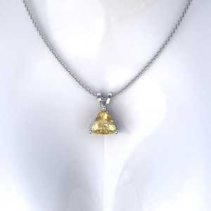 Triangle Cut Topaz Pendant Necklace In 925 Silver With Prong Setting <b>Box</b> Chain Minimalist Geometric Design Unisex Everyday Wear - Product Image 5
