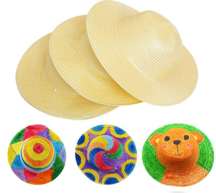 Bulk Stock 6 Pcs DIY Straw Hats for Adults & Kids - Custom 