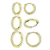 Implant Grade ASTM F136 Titane CNC Sculpture 5A Cubique Zircon CZ Pave Hoop Boucles D'oreilles pour Femmes Hommes Mode Crochet Boucle D'oreille Bijoux