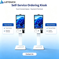 Kiosco de Autoservicio con Pantalla Táctil Android de 24 Pulgadas, para Pedidos, con Impresora Térmica de Recibos, para Restaurantes de Comida Rápida