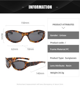 Gafas de sol deportivas MOSI Y2k para hombre y mujer, moda de lujo 2024, gafas de sol clásicas Punk para mujer, gafas de sol futuristas de 2000' - Product Image 4