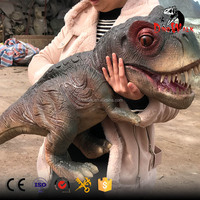 Gösteri tema parkı için sevimli gerçekçi dinozor bebek dinozor kukla