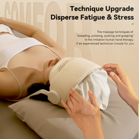 Masseur de cou multi-zones avec airbag, thérapie thermique, Bluetooth, commande manuelle filaire, rechargeable par USB pour le voyage/le bureau, soulagement du stress