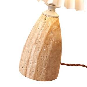 Lampe de table en pierre de grotte jaune de style japonais Wabi-Sabi, chevet de chambre à coucher, style rétro, décoration médiévale de designers, Song D - Product Image 5
