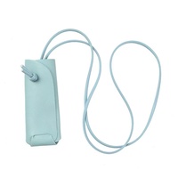 Pochette de rangement portable en cuir PU pour rouges à lèvres, style coréen, sac de maquillage, pendentif breloque, collier pour femme, promotionnel