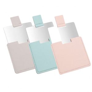 Stainless Steel Compact Cosmetic Mirrorr with PU Leather Sleeve Travel Handheld Pocket <b>Mirror</b> Portable <b>Makeup</b> <b>Mirror</b> - Product Image 3