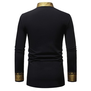 <span class=keywords><strong>Chemise</strong></span> Dashiki <span class=keywords><strong>Africaine</strong></span> <span class=keywords><strong>Broderie</strong></span>, Col Montant Impression Chef Thobe Estampé Vêtements Africains pour Hommes - Product Image 2