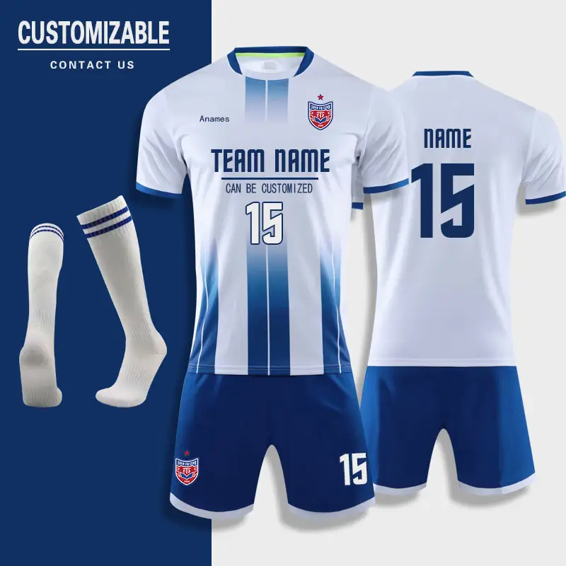 2024 personalizado completo barato uniforme de fútbol conjunto Club equipo Kits de secado rápido niños camiseta de fútbol