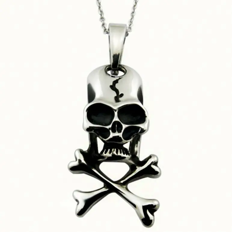 New design vintage jewelry 316l stainless steel horrable men skull necklace hip hop