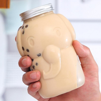 Logo personnalisable 500ml PET en plastique éléphant bouteille vide boisson jus conteneur avec bouchon à vis sérigraphie pour emballage