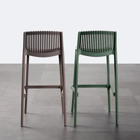 Tabouret de bar moderne en PP, empilable, léger, écologique, imperméable, pour chambre à coucher, salon, hôtel, cuisine