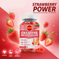 Nutrition Sportive Créatine Monohydrate Gummies Adulte Croissance Musculaire Force Endurance Saveur Fraise Naturelle Sans Sucre Végétalien