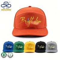 Casquette Snapback 7 Panneaux Personnalisée avec Logo ODM OEM, Casquette de Baseball en Coton de Haute Qualité à Visière Plate