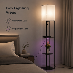 Lampe sur pied moderne avec port de charge USB, structure en fer, abat-jour en tissu, E27, blanc chaud, pour chambre, salon, maison, hôtel - Product Image 3