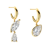 Pendientes de Aro con Circonitas Marquise Chapados en Oro, Pendientes Colgantes con Corte de Pera, Joyería de Lujo para Bodas, Regalo de Moda para Mujer