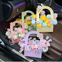 Cesta de Embalaje de Flores Creativa, Bolsa de Papel Rígido Multicolor para Ramos de Flores, Suministros Decorativos para Tiendas de Flores y Bodas