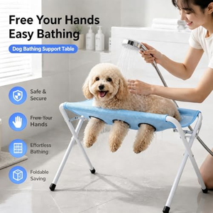 Soporte de Baño para Mascotas de Acero Inoxidable con Hamaca Plegable Antiarañazos y Antimordiscos, Estación de Baño y Aseo para Perros - Product Image 3