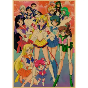 40 Styles Anime Sailor Moon Poster Kraft Paper Retro Posters Room Wall Decor Anime Sexy Girls Poster