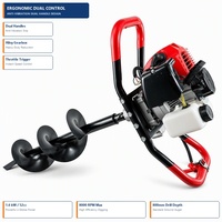 Tarière thermique haute puissance 52 cm³ 1,6 kW à essence 2 temps pour la plantation d'arbres et la construction de clôtures