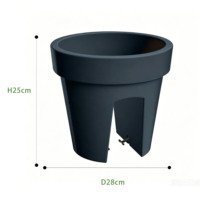 Pot de fleurs en plastique pour balcon, porche, jardin, pour la décoration des balustrades