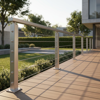 Poteau de balustrade de balcon en câble noir au design moderne, fabrication OEM