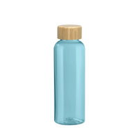 Nouvelle bouteille d'eau en plastique promotionnelle peu coûteuse de 500ml sans Bpa avec logo personnalisé couvercle en bambou recyclé transparent purifié sans Pba