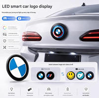 Emblème dynamique LED en aluminium noir pour coffre de BMW M4 Série 4 G22 G23 G26 G82 G83, personnalisation d'image, 74mm 82mm, badge de voiture