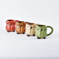 Tasse hybride hibou et citrouille en céramique, 16 oz, avec glaçure réactive, pour bière, café et thé, vaisselle créative d'Halloween en forme d'animal