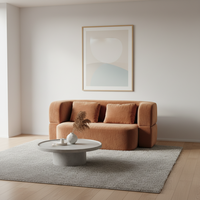Canapé convertible minimaliste 2 places à assise profonde, fonction couchage intégrée, compressé