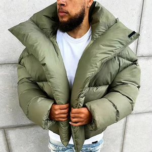 Custom Designer Streetwear ultra <b>Light</b> Duck Goose Fabric Quilted Padded Bomber Bubble Down <b>Jacket</b> Oversized Winter <b>Puffer</b> <b>Jacket</b> - Product Image 1