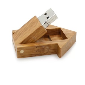 Regalos Creativos de Promoción de Agencias Inmobiliarias, Memoria USB de Bambú con Forma de Casa y Logotipo Impreso, Interfaz USB 2.0 y 3.0 - Product Image 1