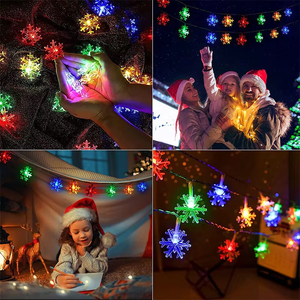 Guirnalda de Luces LED Navideñas a <span class=keywords><strong>Pilas</strong></span> con Estrellas Hadas, Iluminación Decorativa para Interiores, Exteriores y Jardín - Product Image 4