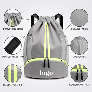 Zaino Sportivo Personalizzato con Coulisse, Borsa da Palestra con Stampa, Grande Formato per Bambini, Tasche a Rete con Cerniera per Bottiglia d'Acqua, Borsa da <span class=keywords><strong>Nuoto</strong></span> - Product Image 2