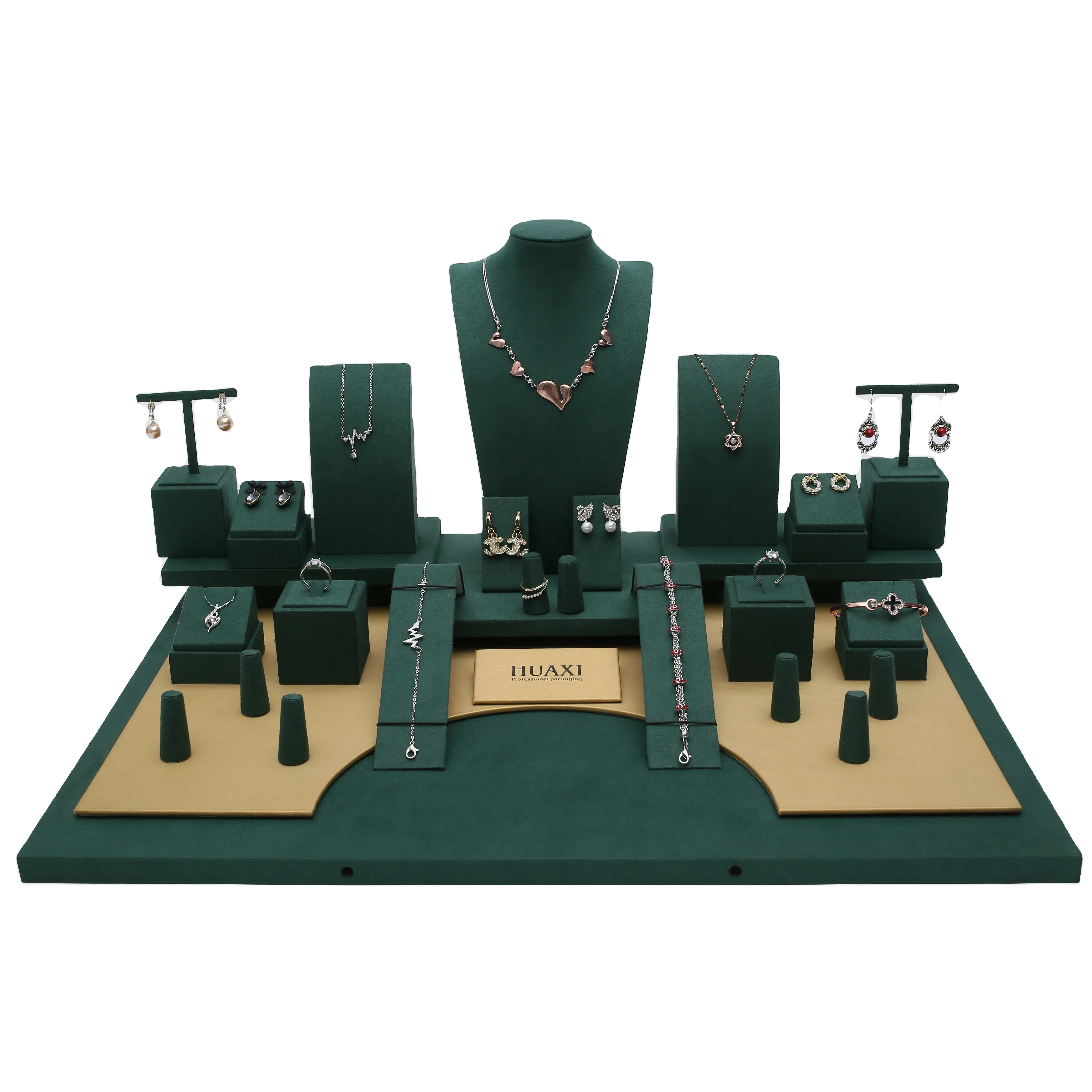 Oem Ketting Armband En Horloge Houder Display Stand Fluwelen Stof Sieraden Organizer Display Set Voor Winkel Sieraden Display