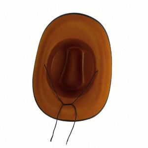 Sombreros de Vaquero Estilo Occidental al por Mayor para Hombre, Sombreros Fedora de Fieltro para Fiesta, Sombreros de Vaquero Marrones - Product Image 6