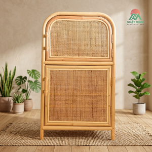 Armoire en rotin Nhat Minh à 2 portes, rangement tropical pour enfants, écologique - Product Image 3