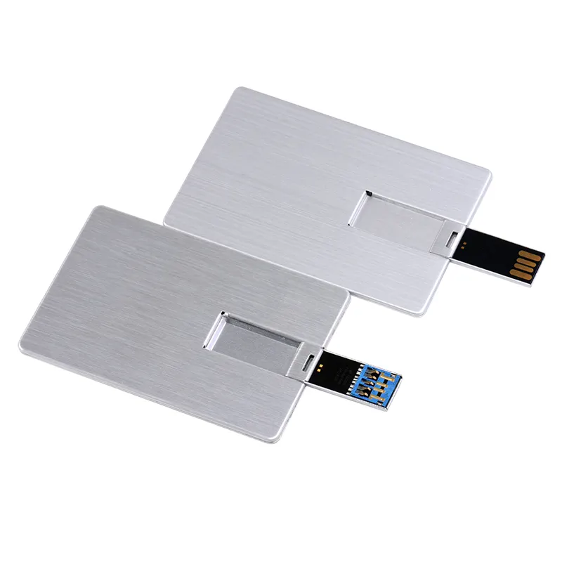 Kartu Kredit Kustom Usb Flash Drive Aluminium Pen Drive Stik Memori 32Gb 16Gb 1Gb 2Gb 3.0 2.0 Cles Usb Thumb Drive