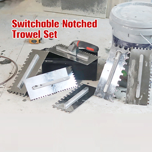 Prezzo all'ingrosso 6 pezzi di qualità industriale Set di cazzuola per muratori con manico in gomma a muro coltello per fango in calcestruzzo raschietto per intonacatura - Product Image 2