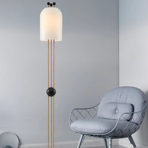 Luminaires sur pied en verre dépoli avec abat-jour en métal doré à <span class=keywords><strong>LED</strong></span> pour l'intérieur Lampes sur pied lanterne finition laiton vintage - Product Image 4