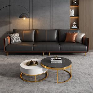 Gran oferta de sofás rectos de cuero, sofá moderno de cuero de lujo, sofá modular seccional para sala de estar de lujo - Product Image 5