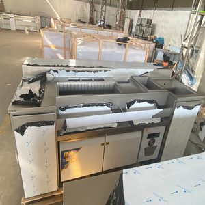 สถานีผสมสแตนเลสพร้อมชั้นวางปรับระดับได้ เกรดอาหาร 304 แบบพกพา สำหรับสวนเบียร์และรีสอร์ท - Product Image 4