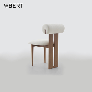 WBERT Wabi-sabi Chaise de salle à manger en bois massif de luxe légère, simple, élégante, décontractée, moderne, médiévale, Europe du Nord Table de maquillage - Product Image 3