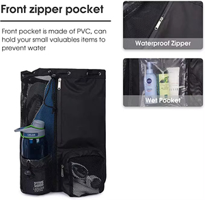 Zaino da Nuoto di Grande Capacità con Tasca a Rete, Borsa Pieghevole per Nuotatori con Cinghie, Zaino da Spiaggia - Product Image 4