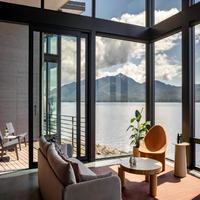 Système de porte-fenêtre fixe en aluminium pour véranda en verre, double vitrage à rupture de pont thermique, certifié Energy Star, minimaliste, du sol au plafond