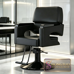 Silla de Barbero Plegable Profesional Z con Reposapiés Ajustable, Bomba Hidráulica de Alta Resistencia, Diseño Moderno, Cuero Sintético - Product Image 1