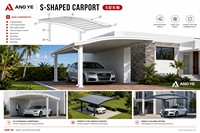 Kanopi Mobil Aluminium Bentuk S Eropa untuk Villa, Tempat Parkir Luar Ruangan untuk Sepeda dan Skuter Listrik