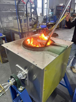 Fourneau de fusion à induction Topyro 5-200 kg avec contrôle PID automatique pour la fusion de ferraille, acier, cuivre, aluminium et la coulée de métaux